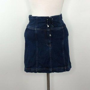 Free People Denim Tie Waist Mini Skirt  |  Womens